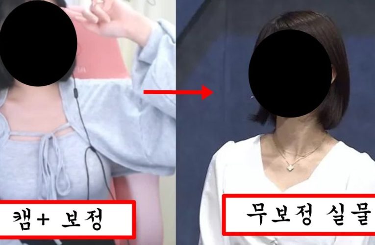 어제자 공방에서 실물 다 드러나서 캠빨 논란중인 유명 bj