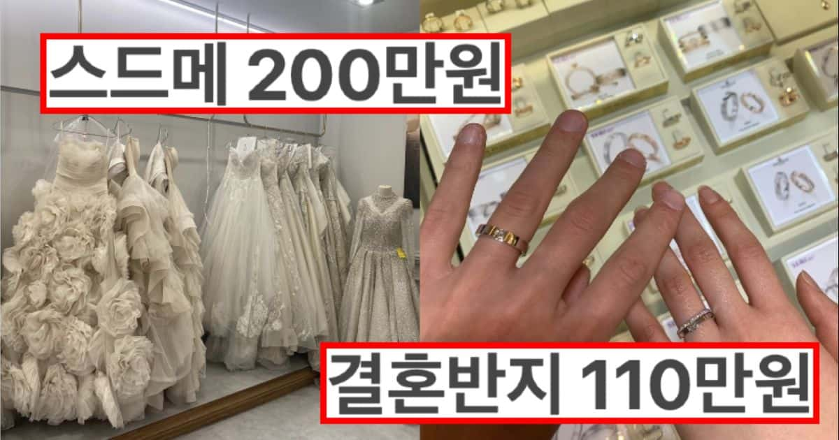 2022년에 결혼한 사람의 결혼식 비용 정리