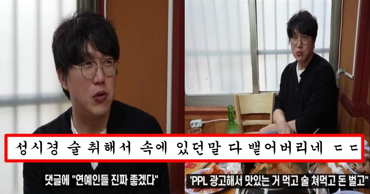 “지 좋아하는거 먹으면서 돈버네?” 연예인들 돈 쉽게 번다는 말에 개빡쳐서 시청자들한테 한마디 하는 성시경