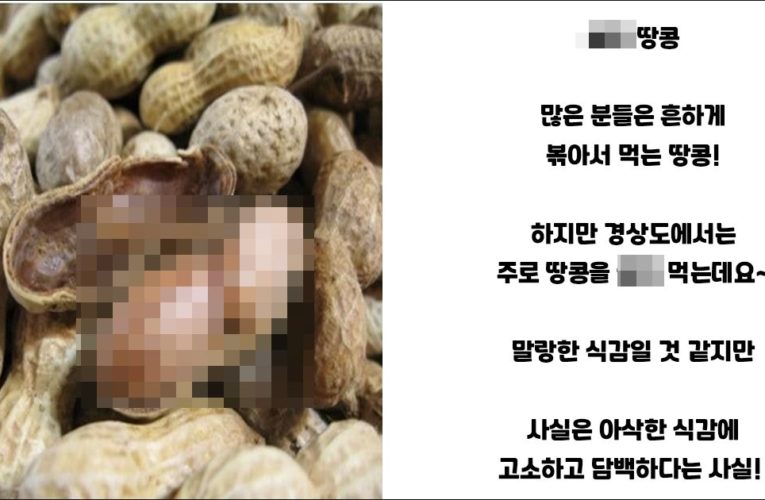 경상도에만 있다는 충격적인 땅콩 먹는 방법;;;