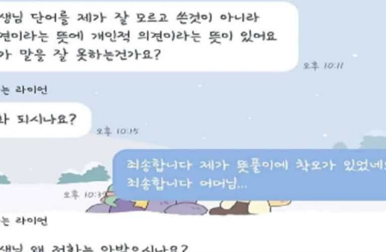 사견 뜻을 몰라 학부모와 말다툼한 과외선생님
