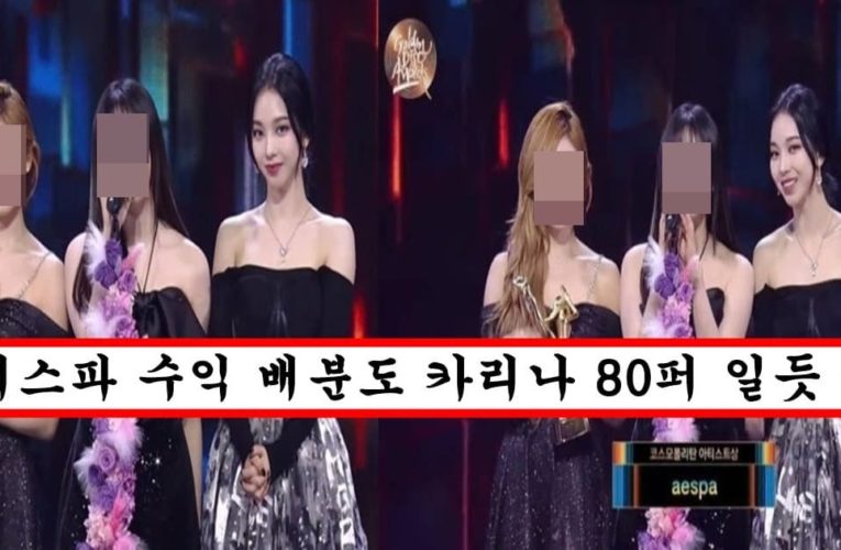 에스파 그룹 활동이 걱정될 정도라는 이번 시상식 카리나와 다른 맴버들 얼굴 차이