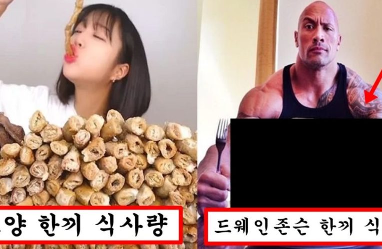 쯔양이랑 먹방 대결해서 이긴 드웨인 존슨 한끼 식사량