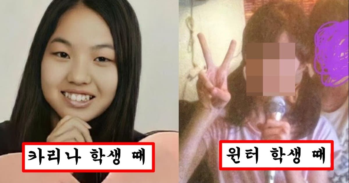 성형미인 카리나랑 자꾸 비교돼서 짜증났는지 어릴적 사진 인증해서 자연미인 인증한 윈터