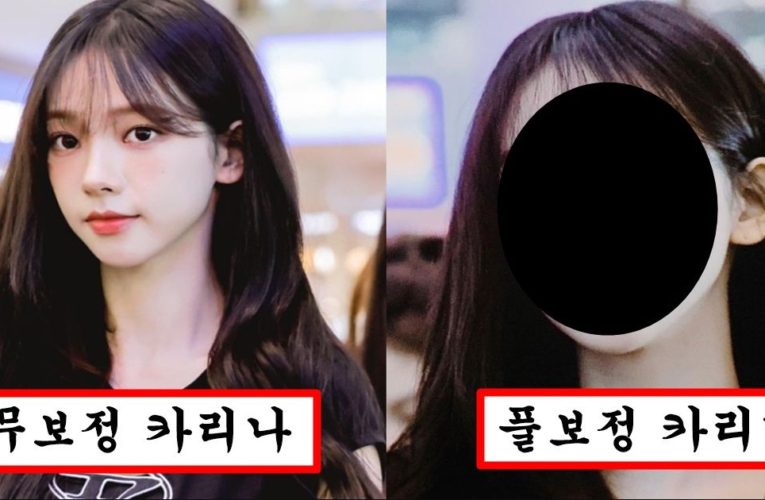 보정 안한게 더 예쁜데 장원영 꺾겠다고 보정 심하게 했다가 대참사 나버린 카리나