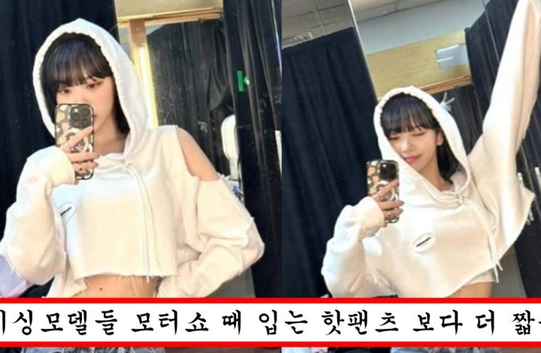 현재 보기 민망하다고 난리난 르세라핌 김채원 너무 짧은 핫팬츠 수준