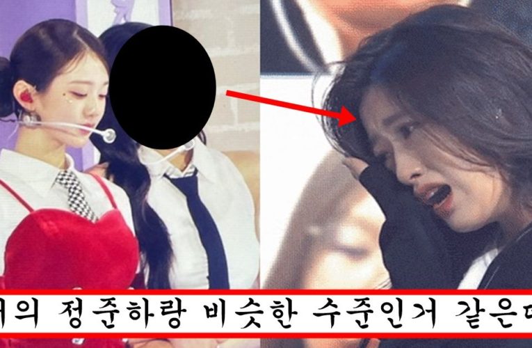 자신감 붙었는지 장원영 옆에 섰다가 머리 크기 두 배 차이 걸려서 탈덕 일어나고 있는 아이브 안유진