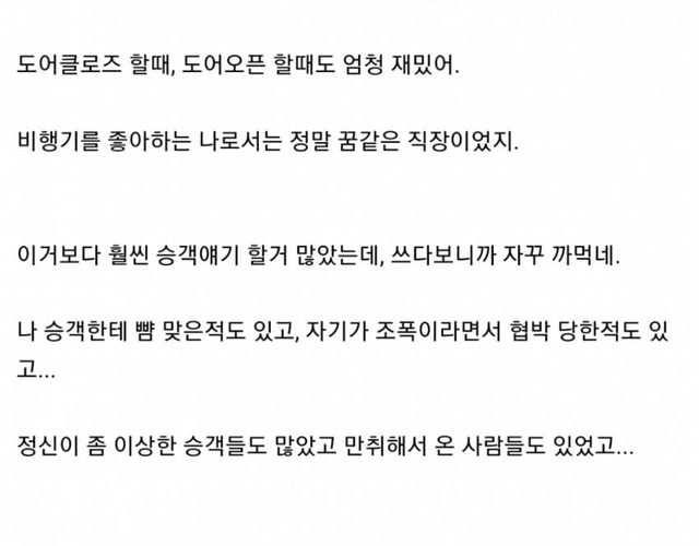항공사에서 일 하면서 만난 승객 유형