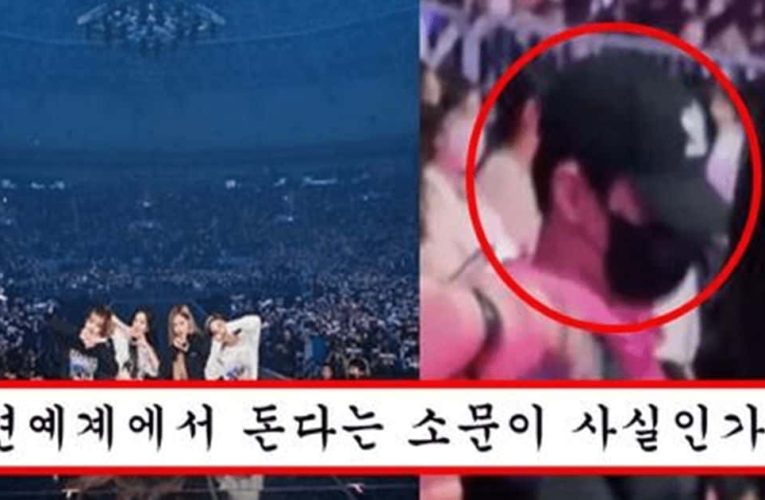 블랙핑크 맴버랑 몰래 연애하는지 굳이 핑크색에 블랙 의상으로 콘서트 몰래 갔다가 걸려버린 톱배우