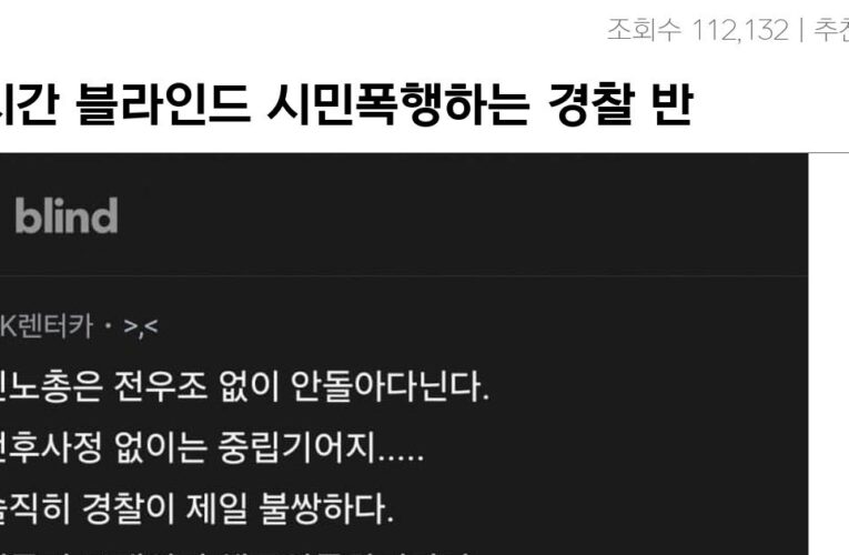 실시간 블라인드 시민폭행하는 경찰 반응