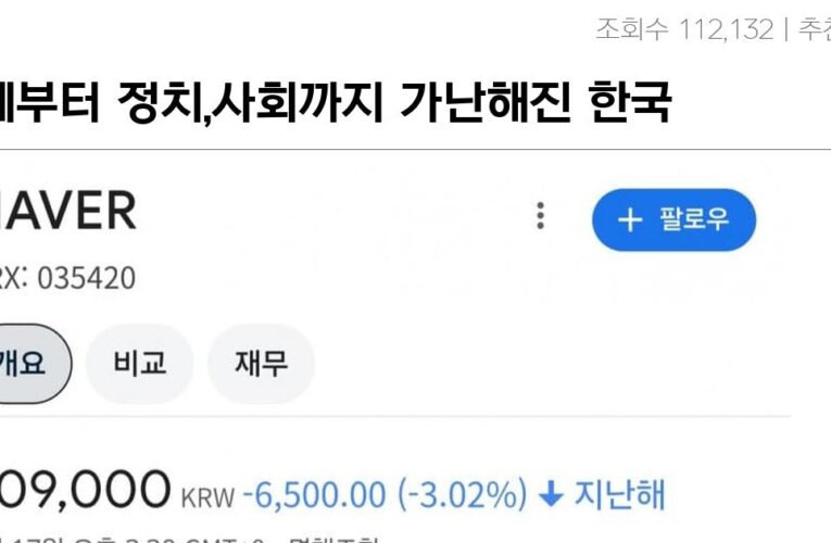 경제부터 정치,사회까지 가난해진 한국 근황