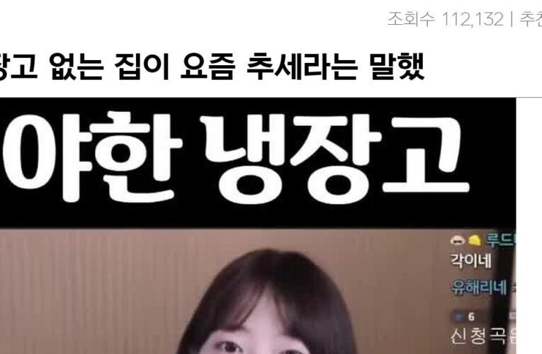 냉장고 없는 집이 요즘 추세라는 말했다가 뭇매 맞은 유