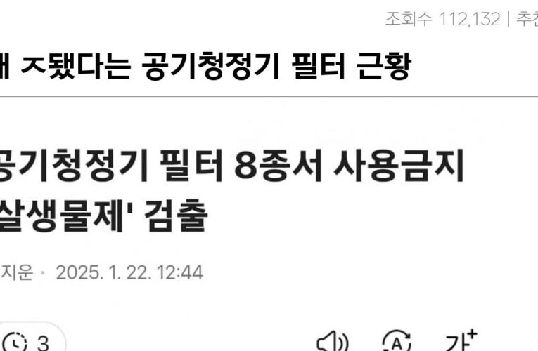 현재 ㅈ됐다는 공기청정기 필터 근황