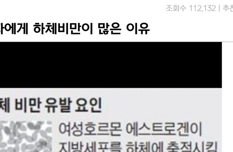 여자에게 하체비만이 많은 이유