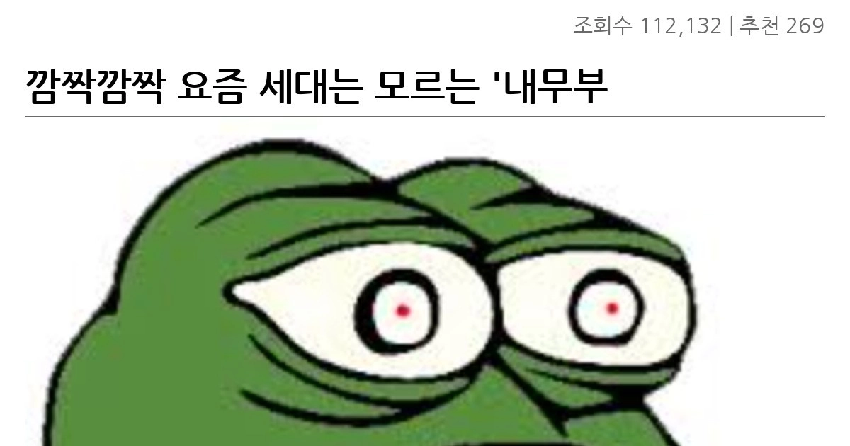 깜짝깜짝 요즘 세대는 모르는 ‘내무부장관’의 어원.JP