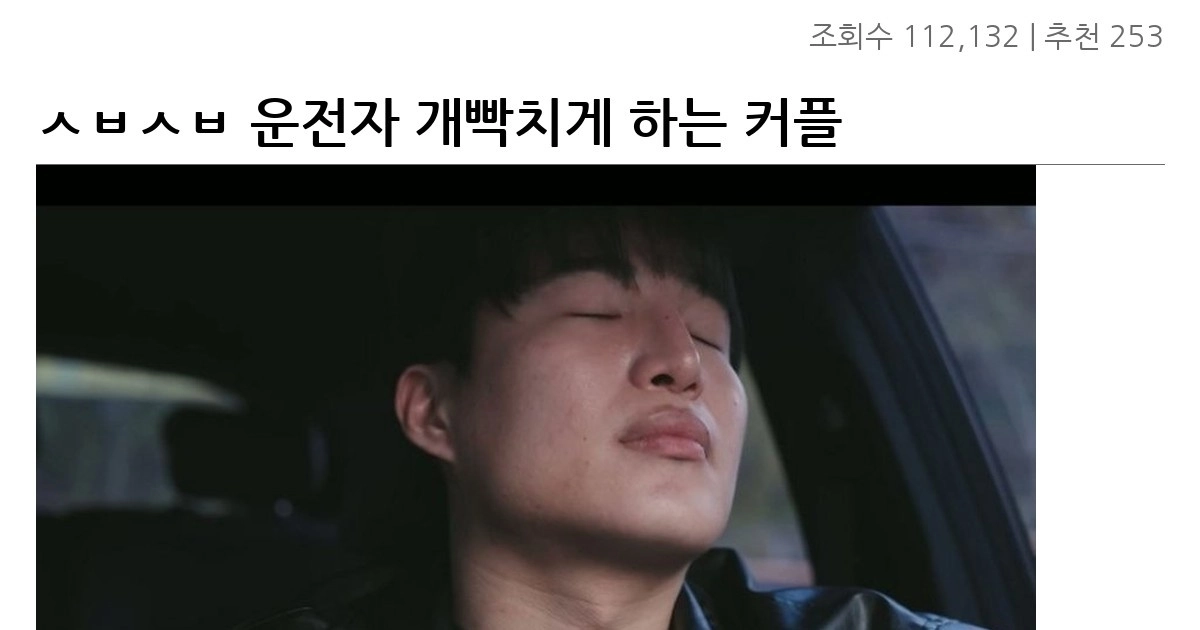 ㅅㅂㅅㅂ 운전자 개빡치게 하는 커플 상황