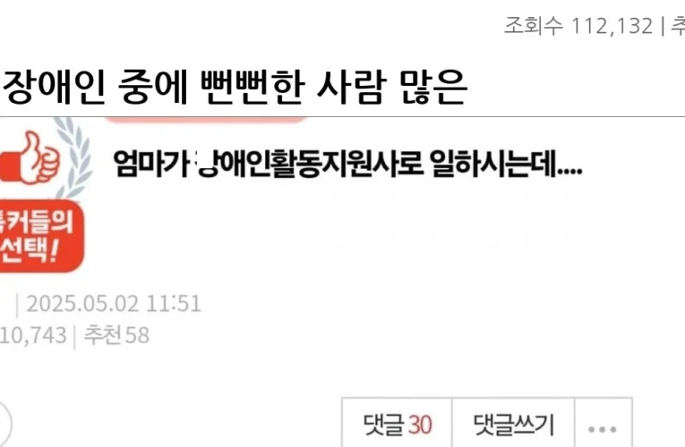 판) 장애인 중에 뻔뻔한 사람 많은 거 같아…